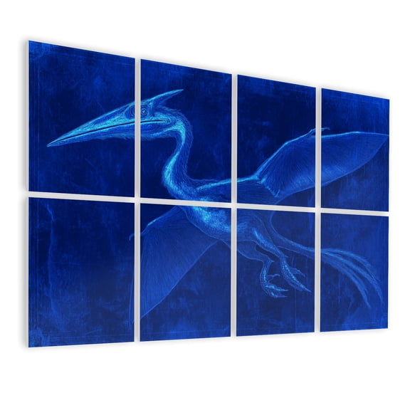 8 Pack Art Acoustic Panels Sound Absorbing Dinosaur Navy Blue Dino Pictures Prints Kids Boys Room Decorations Decorative Soundproof Wall Panels Self Adhesive for Nursery Boys Room Bedroom 48"x32"