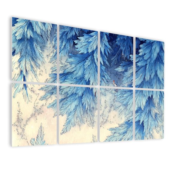 8 Pack Art Acoustic Panels Sound Absorbing Fantasy Forest Canopy Watercolor Soft Sunlight Decorative Soundproof Wall Panels Self Adhesive for Nursery Game Room Bedroom 48"x32"