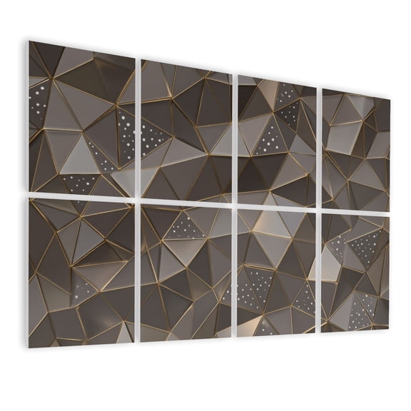 8 Pack Art Acoustic Panels Sound Absorbing Geometric 3D Abstract Brown Tones Polka Dot Accents Decorative Soundproof Wall Panels Self Adhesive for Nursery Game Room Bedroom 48"x32"