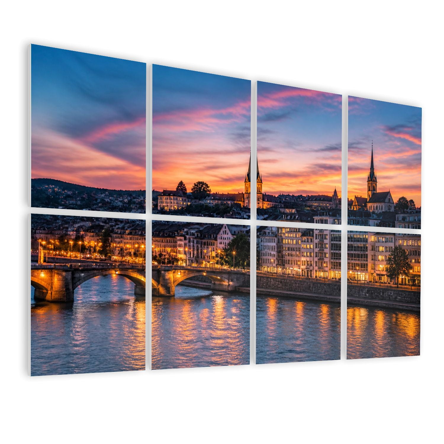 8 Pack Art Acoustic Panels Sound Absorbing Georgetown Skyline Decorative Soundproof Wall Panels Self Adhesive for Nursery Game Room Bedroom 48"x32"