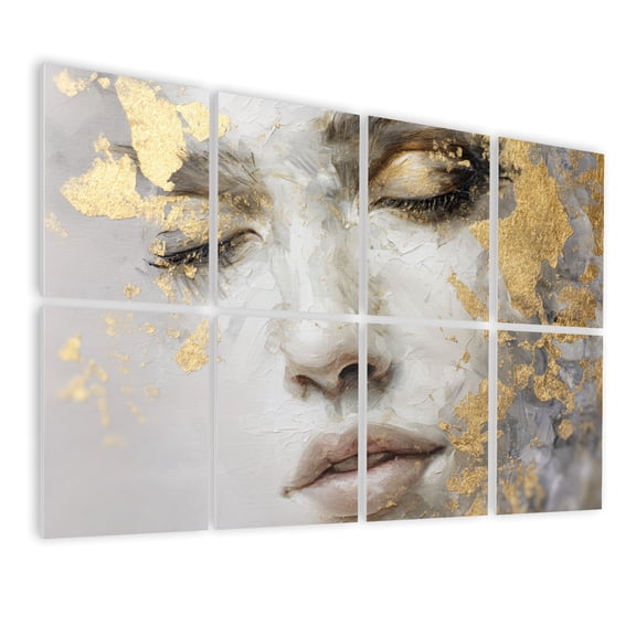 8 Pack Art Acoustic Panels Sound Absorbing Golden Fragmented Face Subtle Shimmering Decorative Soundproof Wall Panels Self Adhesive for Barber Shop Beauty Nail Salon 48"x32"