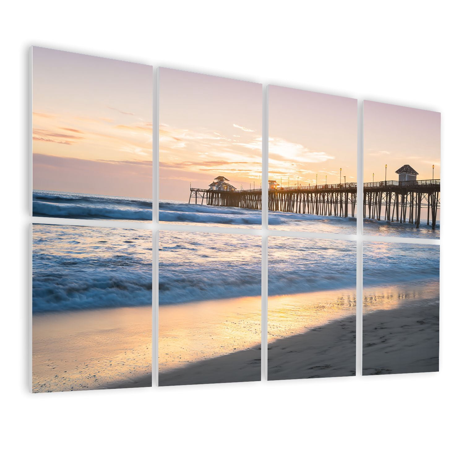 8 Pack Art Acoustic Panels Sound Absorbing Gorgeous Beach Sunset Decorative Soundproof Wall Panels Self Adhesive for Nursery Game Room Bedroom 48"x32"
