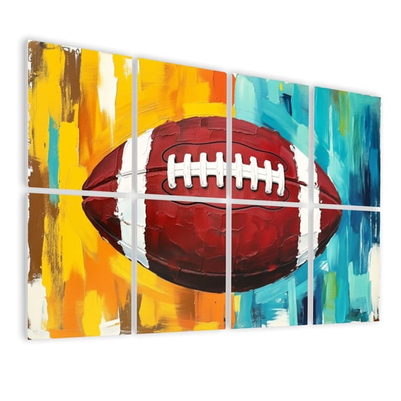 8 Pack Art Acoustic Panels Sound Absorbing Graffiti Football Rugby Sport Colorful American Football Decorative Soundproof Wall Panels Self Adhesive for Nursery Game Room Bedroom 48"x32"