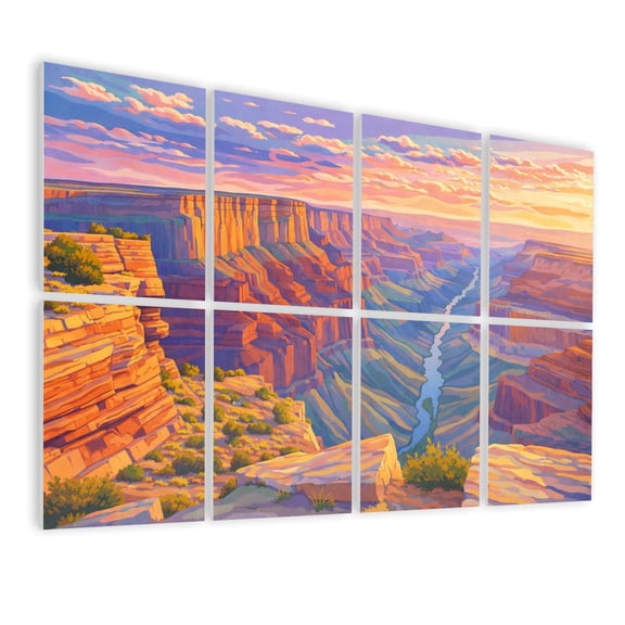 8 Pack Art Acoustic Panels Sound Absorbing Grand Canyon Toroweap Point Sunrise Decorative Soundproof Wall Panels Self Adhesive for Nursery Game Room Bedroom 48"x32"