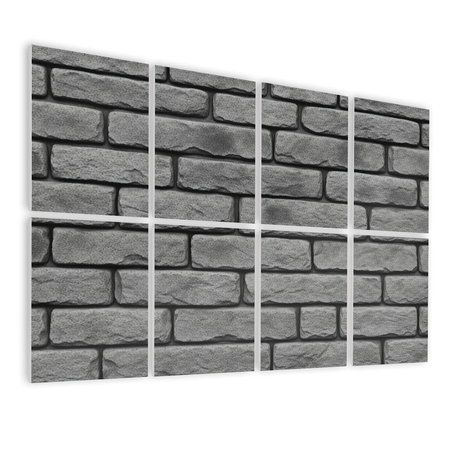 8 Pack Art Acoustic Panels Sound Absorbing Gray Vintage Brick Wall Rough Surface Decorative Soundproof Wall Panels Self Adhesive for Nursery Game Room Bedroom 48"x32"