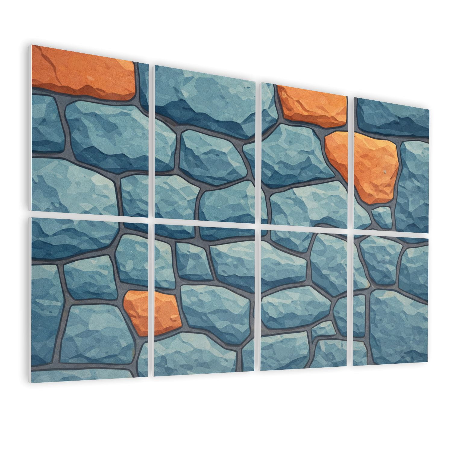 8 Pack Art Acoustic Panels Sound Absorbing Gray dirty stone wall Texture grey granite Dark rough rocks Decorative Soundproof Wall Panels Self Adhesive for Nursery Game Room Bedroom 48"x32"
