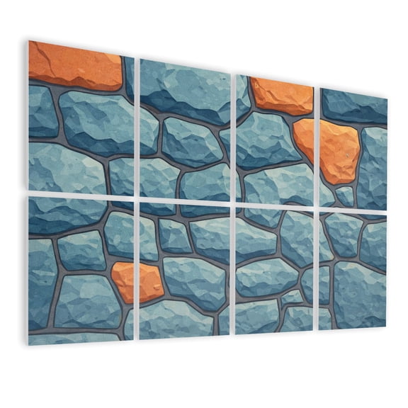8 Pack Art Acoustic Panels Sound Absorbing Gray dirty stone wall Texture grey granite Dark rough rocks Decorative Soundproof Wall Panels Self Adhesive for Nursery Game Room Bedroom 48"x32"