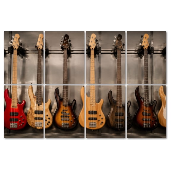 8 Pack Art Acoustic Panels Sound Absorbing Guitars musical Decorative Soundproof Wall Panels Self Adhesive for Recording Studios Office 48"x32"