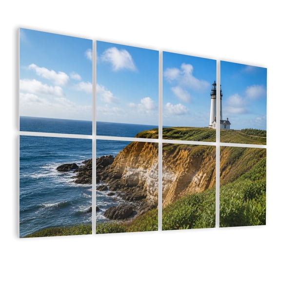 8 Pack Art Acoustic Panels Sound Absorbing Head Light Aquinnah Cliffs Martha s Vineyard Decorative Soundproof Wall Panels Self Adhesive for Nursery Game Room Bedroom 48"x32"