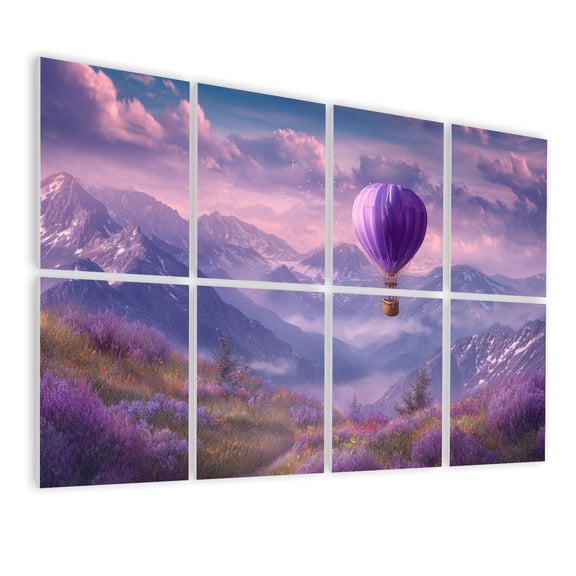 8 Pack Art Acoustic Panels Sound Absorbing Hot Air Balloon Decorative Soundproof Wall Panels Self Adhesive for Nursery Game Room Bedroom 48"x32"
