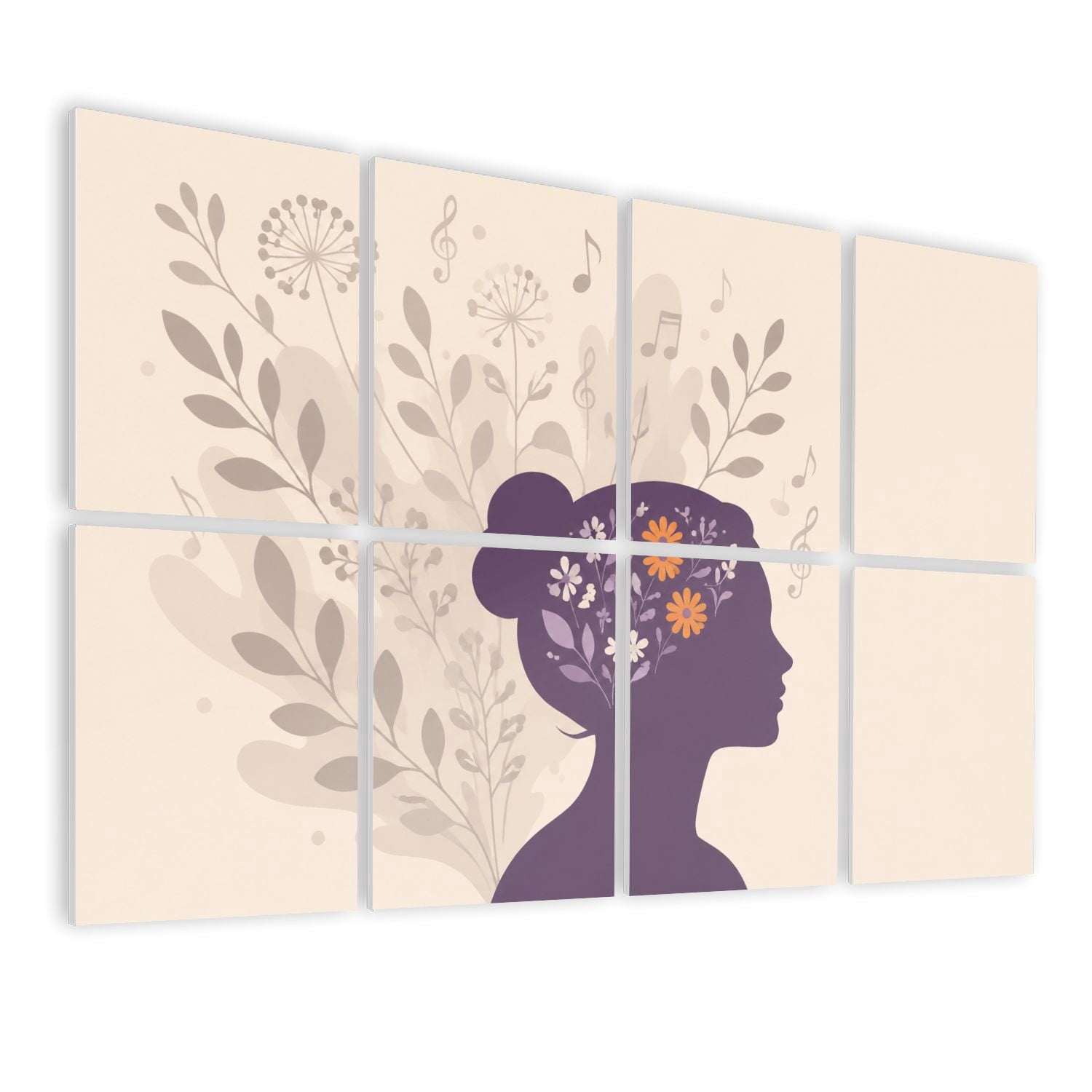 8 Pack Art Acoustic Panels Sound Absorbing Human mind Neurodiversity creativity psychological traits Decorative Soundproof Wall Panels Self Adhesive for Clinic Hospital 48"x32"