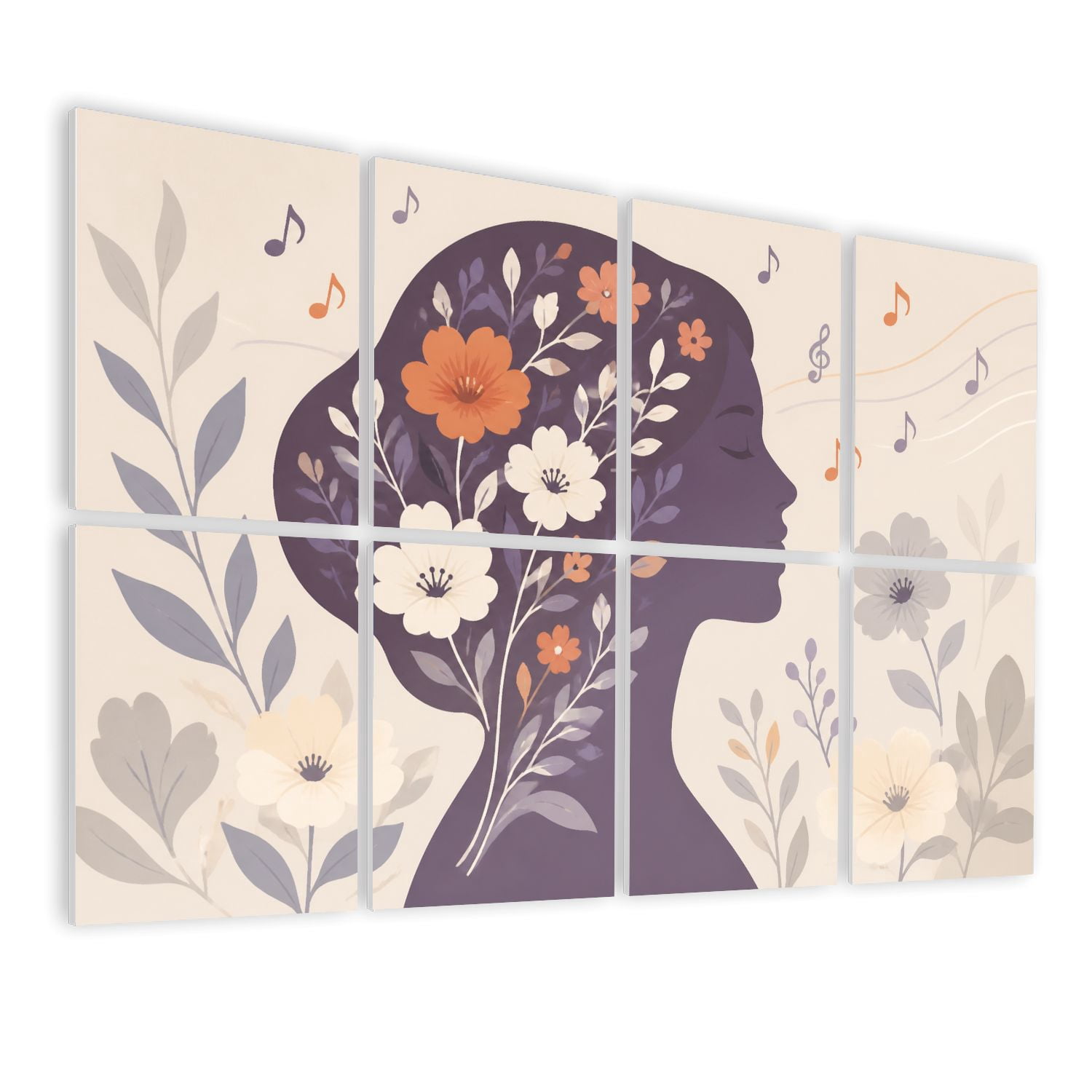 8 Pack Art Acoustic Panels Sound Absorbing Human mind Neurodiversity creativity psychological traits Decorative Soundproof Wall Panels Self Adhesive for Clinic Hospital 48"x32"