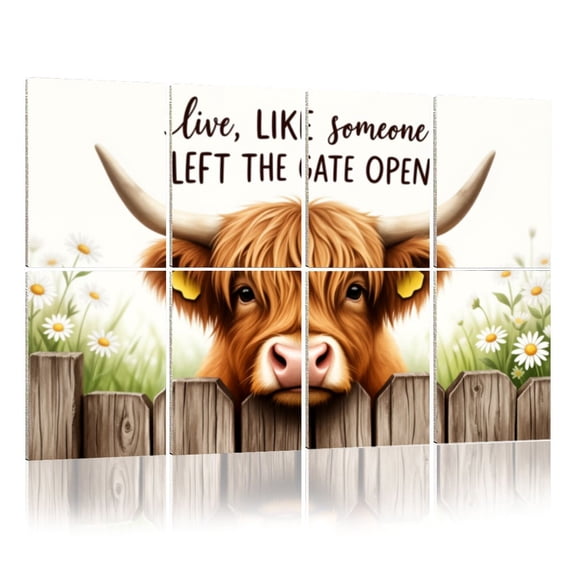 8 Pack Art Acoustic Panels Sound Absorbing Live Like Someone Left Gate Open Farm Cottagecore Rustic Country Decorative Soundproof Wall Panels Self Adhesive for Nursery Game Room Bedroom 48"x32"