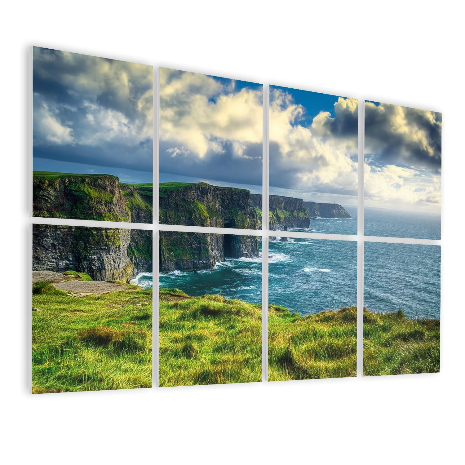 8 Pack Art Acoustic Panels Sound Absorbing Magnificent Cliffs Ireland winter Decorative Soundproof Wall Panels Self Adhesive for Nursery Game Room Bedroom 48"x32"
