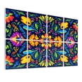 thumbnail image 1 of 8 Pack Art Acoustic Panels Sound Absorbing Mexican flower Mexican ethnic embroidery decoration ornament Decorative Soundproof Wall Panels Self Adhesive for Nursery Game Room Bedroom 48"x32", 1 of 7