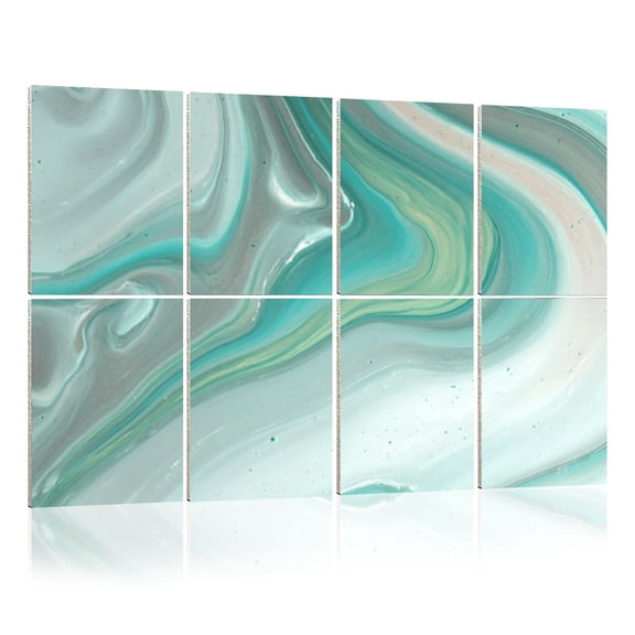 8 Pack Art Acoustic Panels Sound Absorbing Mint marble bacground color mix Decorative Soundproof Wall Panels Self Adhesive for Nursery Game Room Bedroom 48"x32"