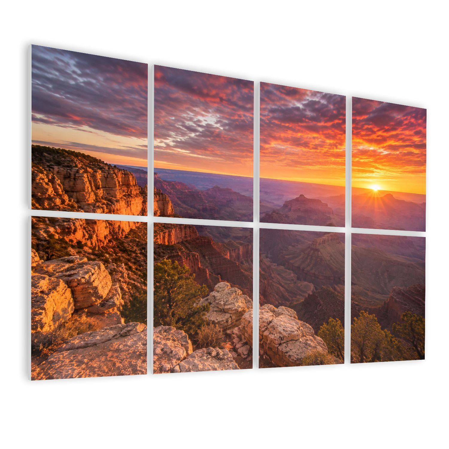 8 Pack Art Acoustic Panels Sound Absorbing North Rim Grand Canyon Cape Royal Decorative Soundproof Wall Panels Self Adhesive for Nursery Game Room Bedroom 48"x32"