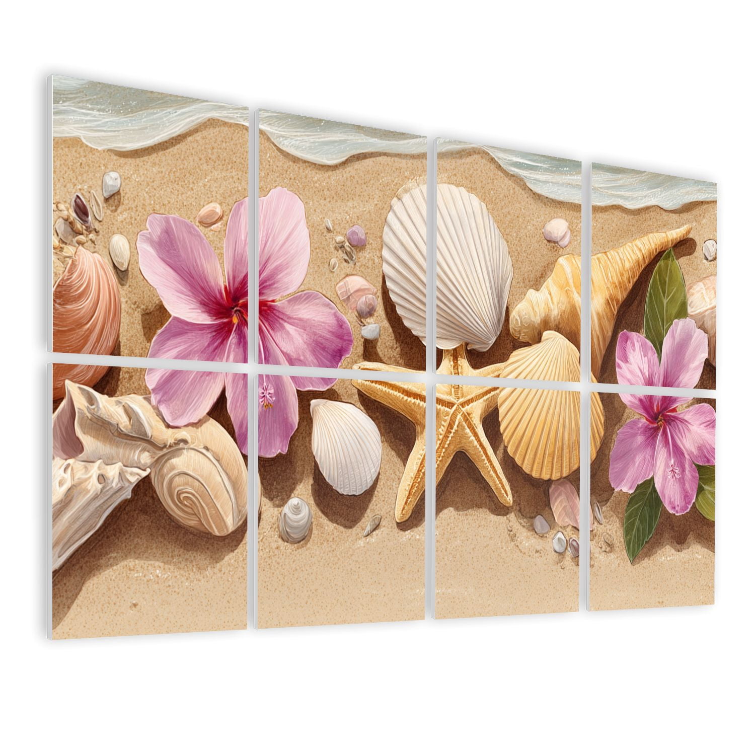 8 Pack Art Acoustic Panels Sound Absorbing Ocean Waves Sea Shells ...