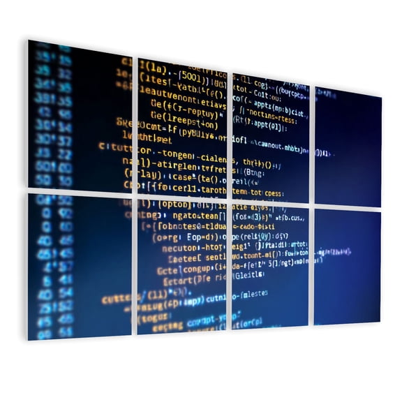 8 Pack Art Acoustic Panels Sound Absorbing Programming code computer Python binary code Software Decorative Soundproof Wall Panels Self Adhesive for Nursery Game Room Bedroom 48"x32"