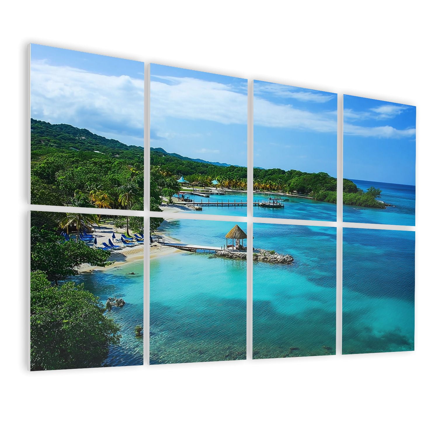 8 Pack Art Acoustic Panels Sound Absorbing Roatan Honduras Decorative Soundproof Wall Panels Self Adhesive for Nursery Game Room Bedroom 48"x32"