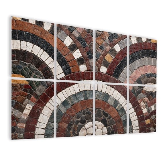 8 Pack Art Acoustic Panels Sound Absorbing Rustic Red Brick Arch Masonry Wall Symmetrical Stone Vintage Decorative Soundproof Wall Panels Self Adhesive for Nursery Game Room Bedroom 48"x32"