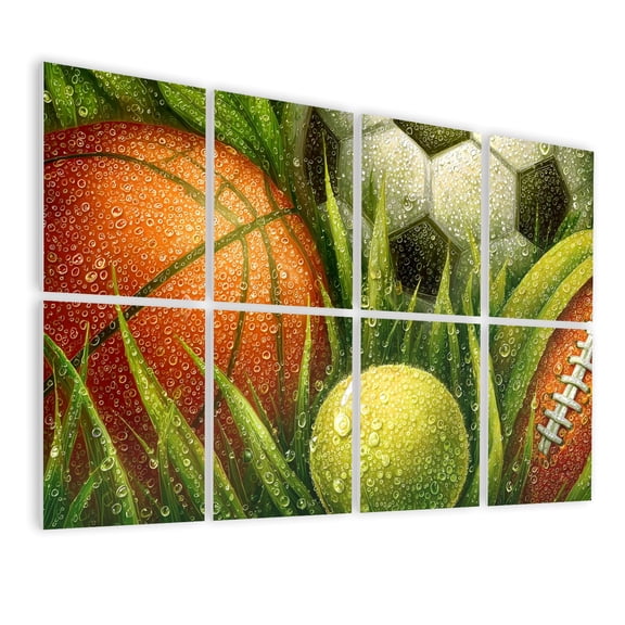 8 Pack Art Acoustic Panels Sound Absorbing Soccer Retro Abstract Graffiti Baseball Golf Colorful Sports Golf Club Decorative Soundproof Wall Panels Self Adhesive for Nursery Game Room Bedroom 48"x32"