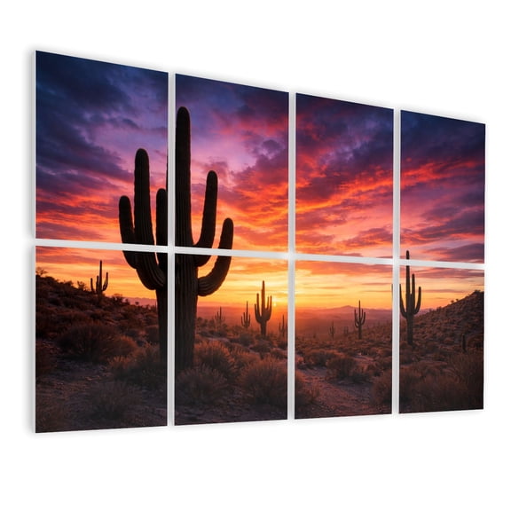 8 Pack Art Acoustic Panels Sound Absorbing Southwest Desert Decorative Soundproof Wall Panels Self Adhesive for Nursery Game Room Bedroom 48"x32"