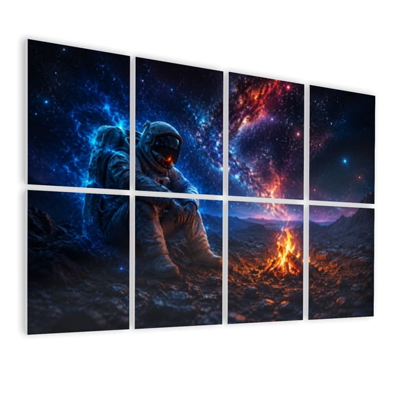 8 Pack Art Acoustic Panels Sound Absorbing Stellar Isolation Warmth Flame Vast Decorative Soundproof Wall Panels Self Adhesive for Nursery Game Room Bedroom 48"x32"