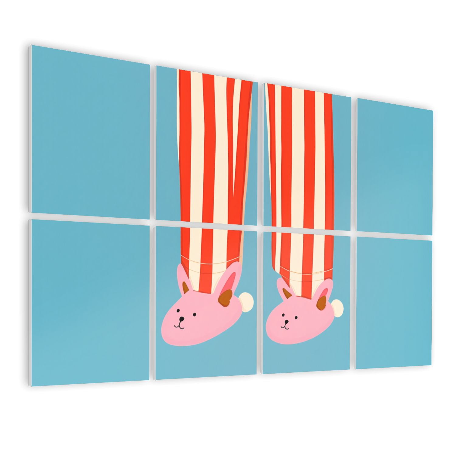 8 Pack Art Acoustic Panels Sound Absorbing Striped Pajama Pants Pink Decorative Soundproof Wall Panels Self Adhesive for Nursery Game Room Bedroom 48"x32"