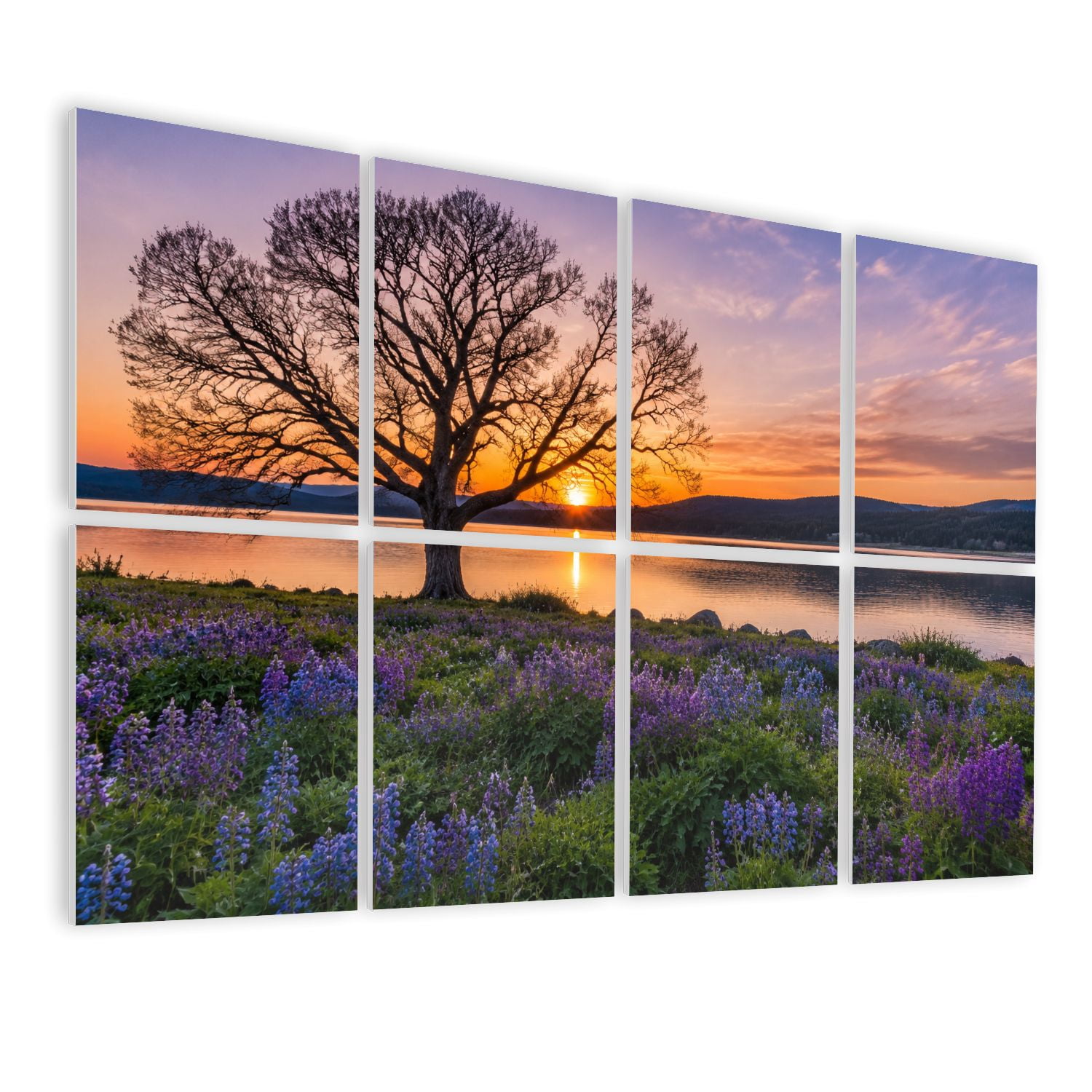 Spring Lake Panel 8 Pack Art Acoustic Panels Sound Absorbing Texas Bluebonnet field ...