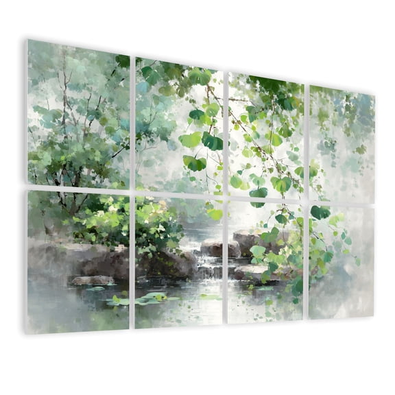 8 Pack Art Acoustic Panels Sound Absorbing Tranquil Landscape Soft Focus Natural Elements Gentle Hues Decorative Soundproof Wall Panels Self Adhesive for Nursery Game Room Bedroom 48"x32"