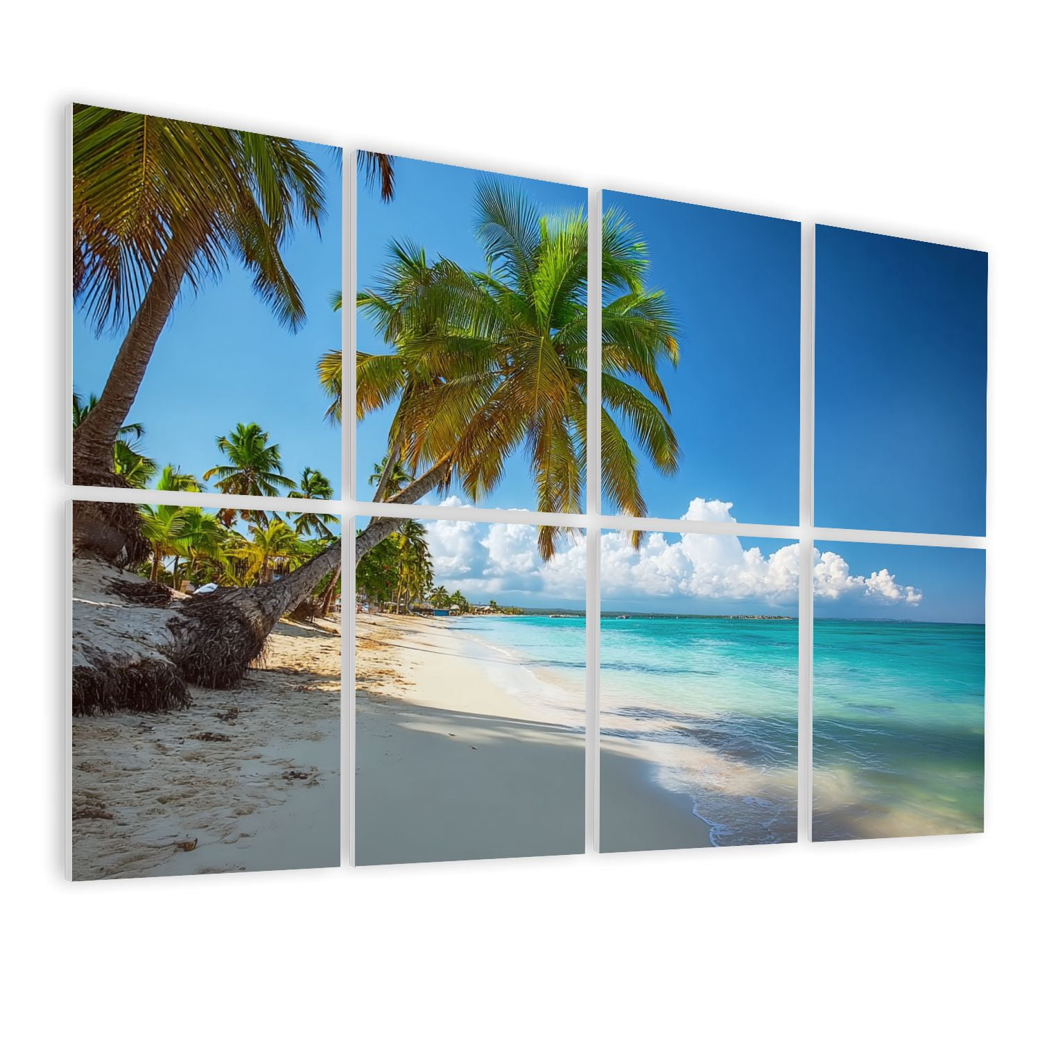 8 Pack Art Acoustic Panels Sound Absorbing Tropical beach Punta Cana Dominican Republic Caribbean Decorative Soundproof Wall Panels Self Adhesive for Nursery Game Room Bedroom 48"x32"