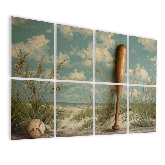 8 Pack Art Acoustic Panels Sound Absorbing Vintage Baseball Nursery Boys Room Vintage Sports Baseball Field Sage Decorative Soundproof Wall Panels Self Adhesive for Nursery Game Room Bedroom 48"x32"
