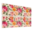 thumbnail image 1 of 8 Pack Art Acoustic Panels Sound Absorbing Vintage Floral Rose Pink Red Orange Blooms Decorative Soundproof Wall Panels Self Adhesive for Nursery Game Room Bedroom 48"x32", 1 of 7