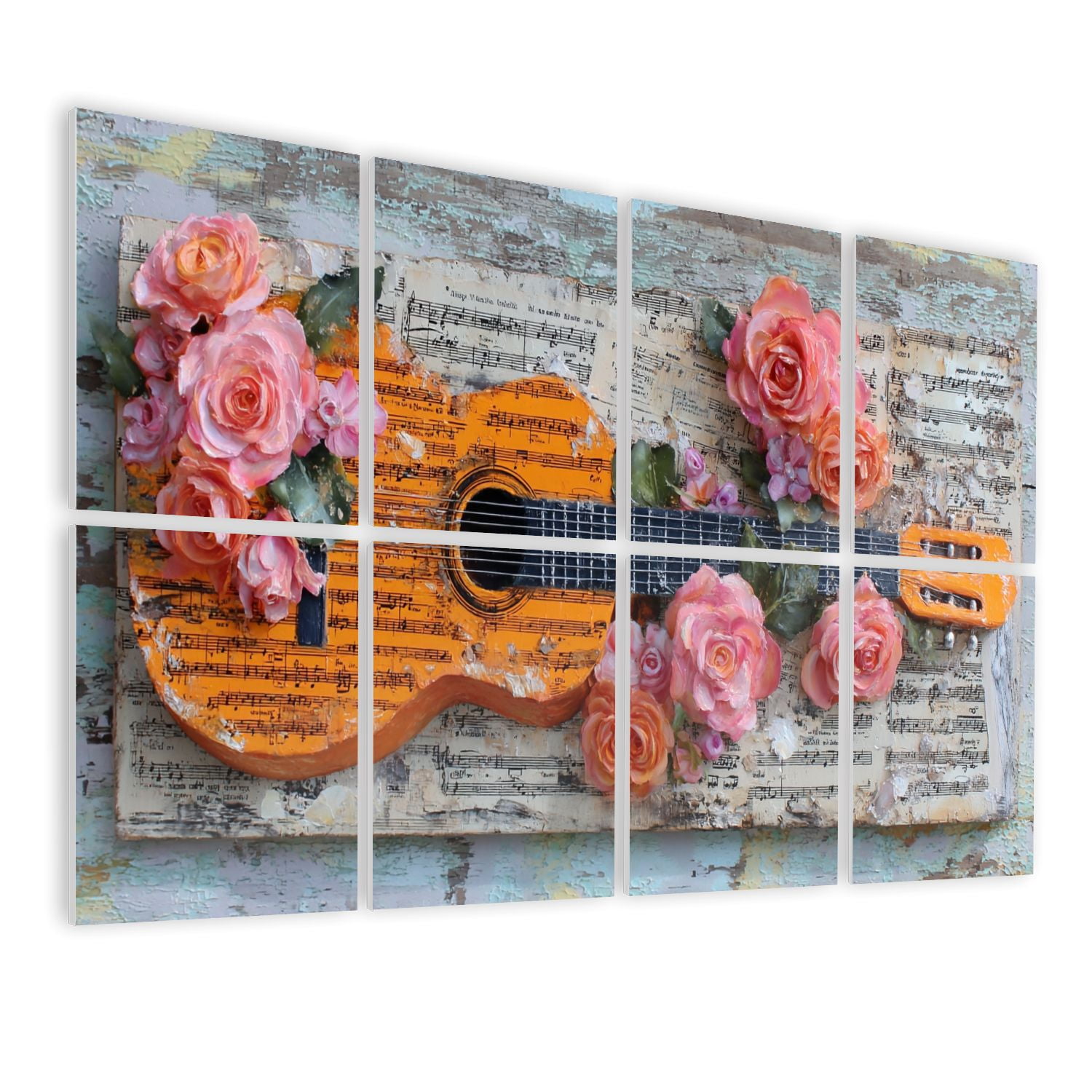 8 Pack Art Acoustic Panels Sound Absorbing Vintage Orange Art