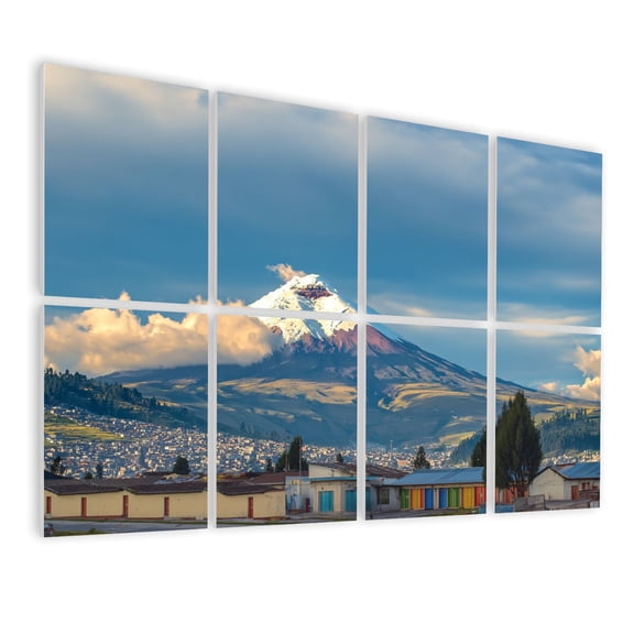 8 Pack Art Acoustic Panels Sound Absorbing Volcano Quito Ecuador Decorative Soundproof Wall Panels Self Adhesive for Nursery Game Room Bedroom 48"x32"
