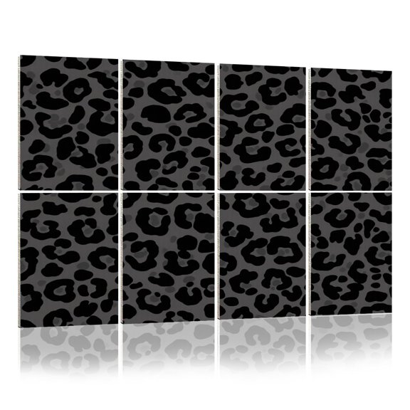 8 Pack Art Acoustic Panels Sound Absorbing Wild Animal Leopard Skin Abstract Patterns Animal Prints Decorative Soundproof Wall Panels Self Adhesive for Nursery Game Room Bedroom 48"x32"