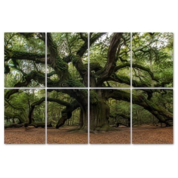 8 Pack Art Acoustic Panels Sound Absorbing ancient southern live oak tree Island South Decorative Soundproof Wall Panels Self Adhesive for Recording Studios Office 48"x32"