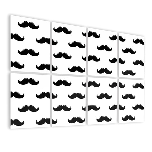 8 Pack Art Acoustic Panels Sound Absorbing barber shop mustache vintage gentleman Decorative Soundproof Wall Panels Self Adhesive for Nursery Game Room Bedroom 48"x32"
