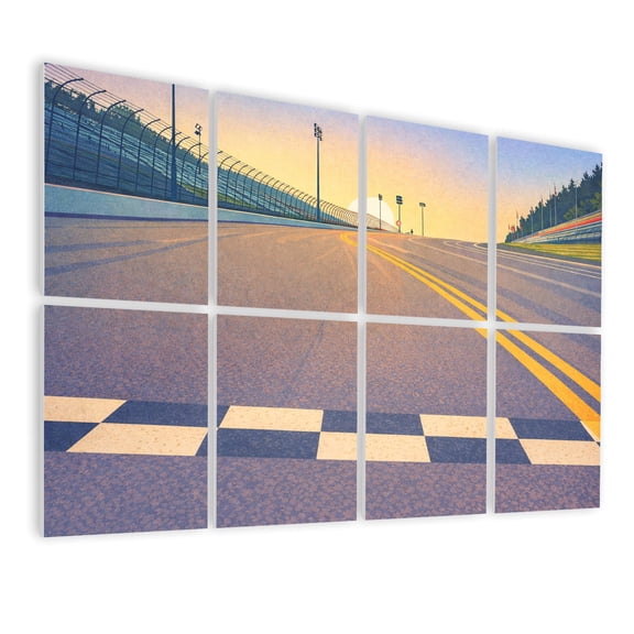 8 Pack Art Acoustic Panels Sound Absorbing beginning racing road racetrack Decorative Soundproof Wall Panels Self Adhesive for Nursery Game Room Bedroom 48"x32"