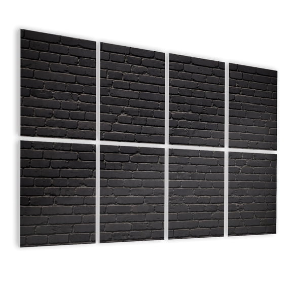 8 Pack Art Acoustic Panels Sound Absorbing black brick wall brickwork for design Decorative Soundproof Wall Panels Self Adhesive for Nursery Game Room Bedroom 48"x32"