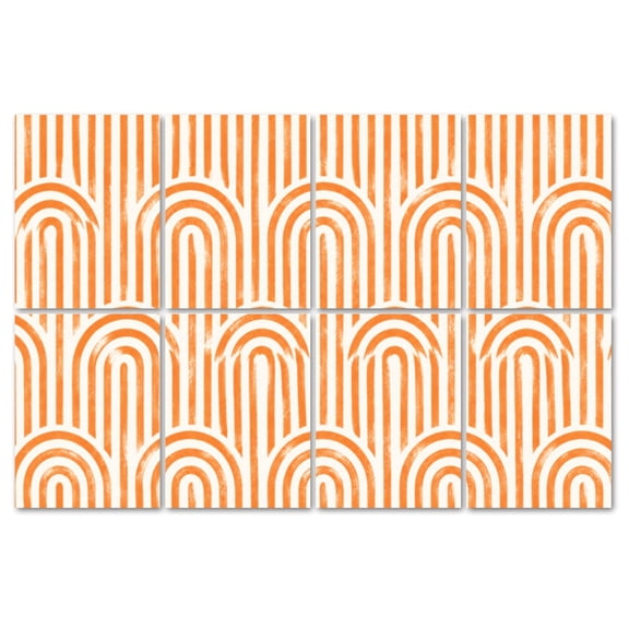 8 Pack Art Acoustic Panels Sound Absorbing boho Modern trendy mid century abstract shapes monochrome seamless Decorative Soundproof Wall Panels Self Adhesive for Recording Studios Office 48"x32"
