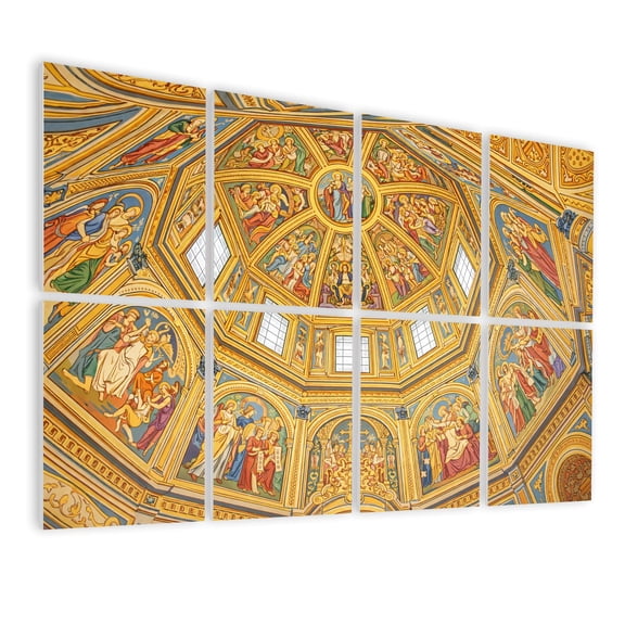 8 Pack Art Acoustic Panels Sound Absorbing ceiling inside florence cathedral stained glass cathedral Decorative Soundproof Wall Panels Self Adhesive for Nursery Game Room Bedroom 48"x32"