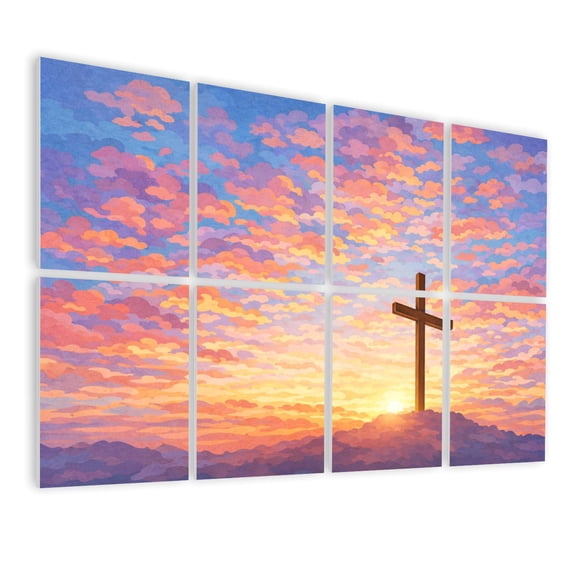 8 Pack Art Acoustic Panels Sound Absorbing christian outdoors sunrise Decorative Soundproof Wall Panels Self Adhesive for Nursery Game Room Bedroom 48"x32"