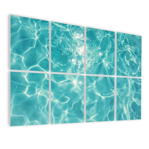 8 Pack Art Acoustic Panels Sound Absorbing clear turquoise water Decorative Soundproof Wall Panels Self Adhesive for Nursery Game Room Bedroom 48"x32"