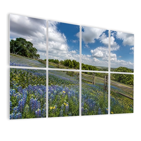 8 Pack Art Acoustic Panels Sound Absorbing clouds Texas bluebonnets Decorative Soundproof Wall Panels Self Adhesive for Nursery Game Room Bedroom 48"x32"