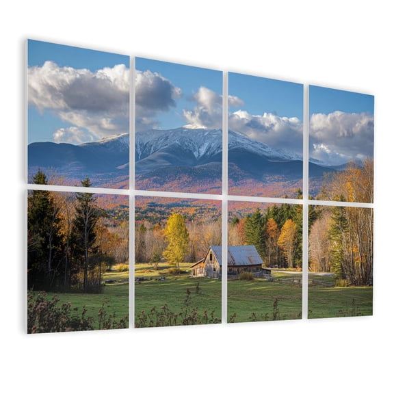 8 Pack Art Acoustic Panels Sound Absorbing colorful fall foliage mansfield vermont barn Decorative Soundproof Wall Panels Self Adhesive for Nursery Game Room Bedroom 48"x32"
