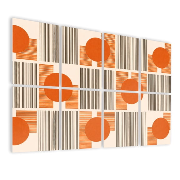 8 Pack Art Acoustic Panels Sound Absorbing contemporary aesthetic shapes geometric elements Creative Decorative Soundproof Wall Panels Self Adhesive for Nursery Game Room Bedroom 48"x32"