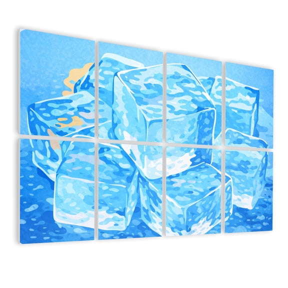 8 Pack Art Acoustic Panels Sound Absorbing ice cubes color top view Decorative Soundproof Wall Panels Self Adhesive for Nursery Game Room Bedroom 48"x32"