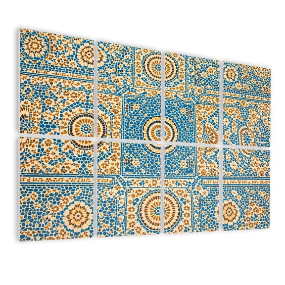 8 Pack Art Acoustic Panels Sound Absorbing moroccan vintage tile Decorative Soundproof Wall Panels Self Adhesive for Nursery Game Room Bedroom 48"x32"